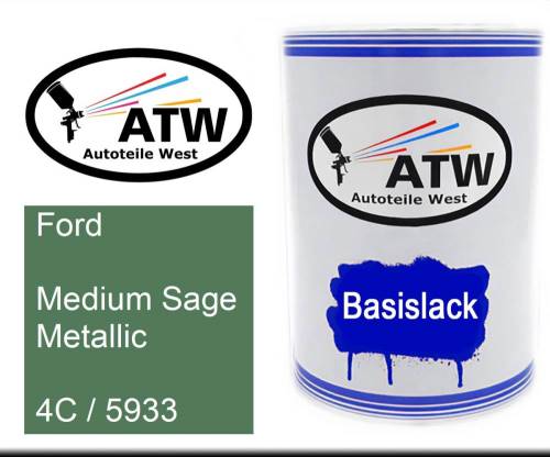 Ford, Medium Sage Metallic, 4C / 5933: 500ml Lackdose, von ATW Autoteile West.